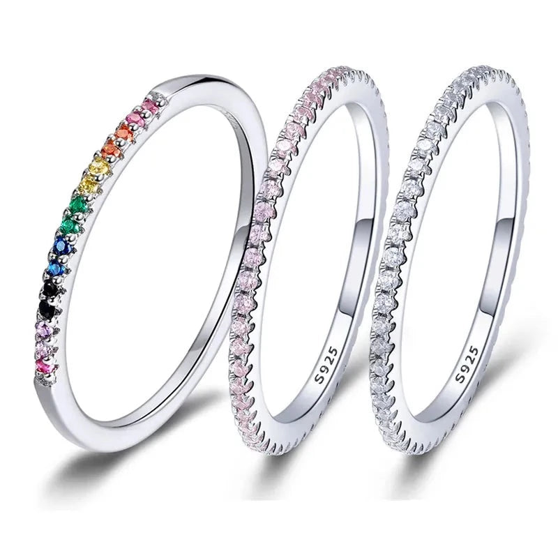 Sterling CZ Simulated Diamond Stackable Ring