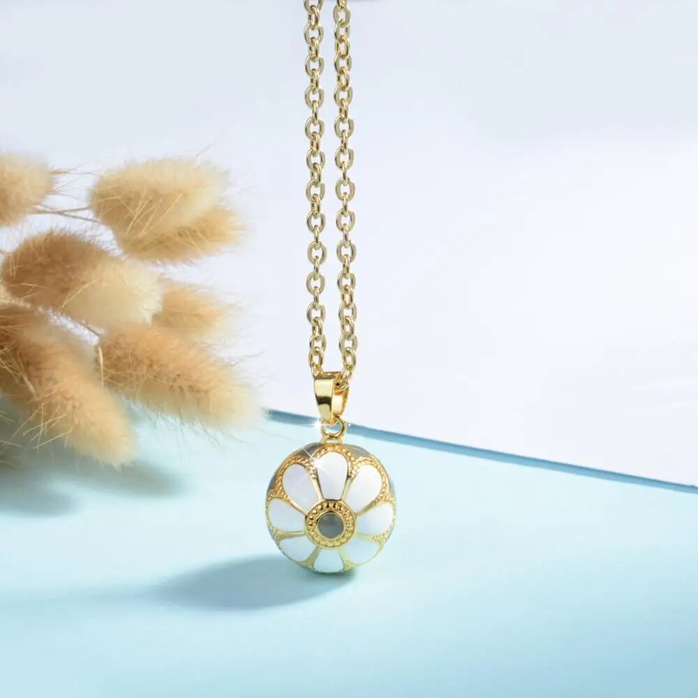 Flower Bell Ball Pendant Harmony Necklace
