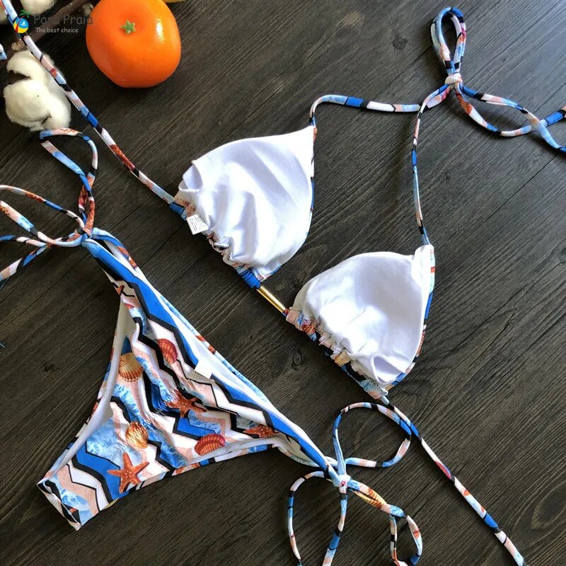 Mini Halter Bathing Brazilian Swimsuit Thong Bikini Set