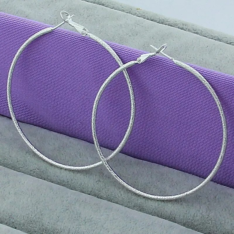 Sterling Silver Circle Round Hoop Earring