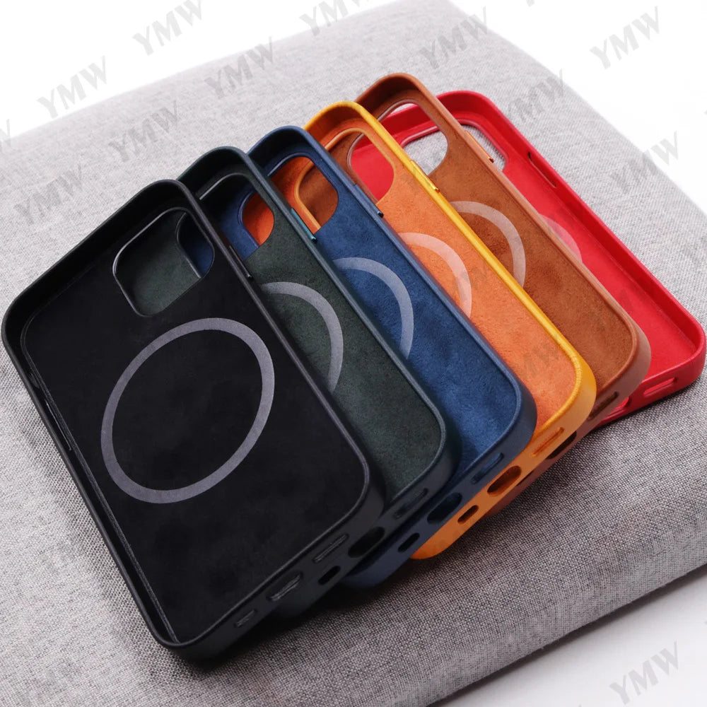 Leather Luxury Business Cow Magnet Phone Cases