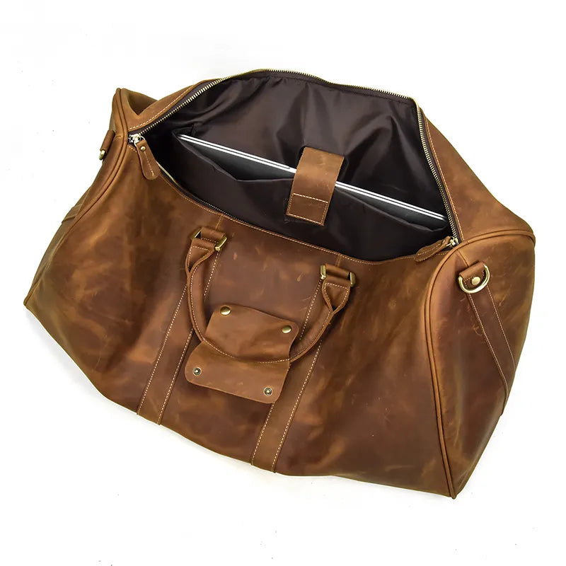 Bolsa de viaje de cuero genuino