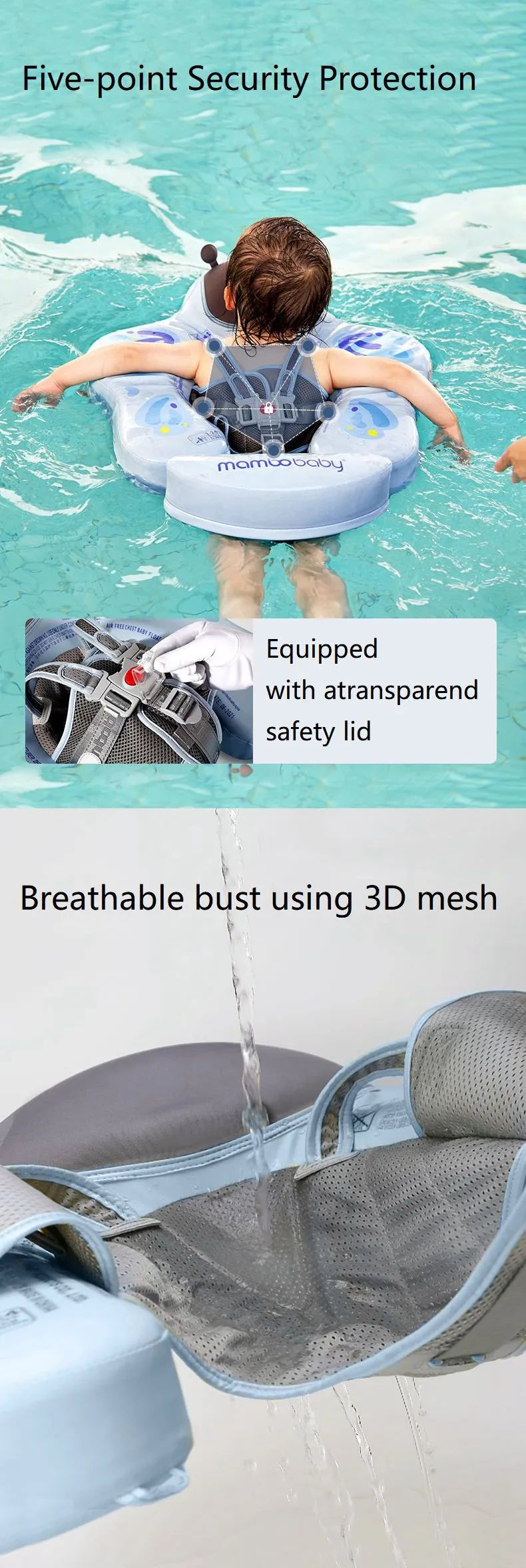 Toddler Non-Inflatable Buoy Swim Trainer Lying