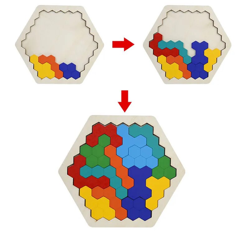 Honeycomb Colorful Shapes Jigsaw Puzzles