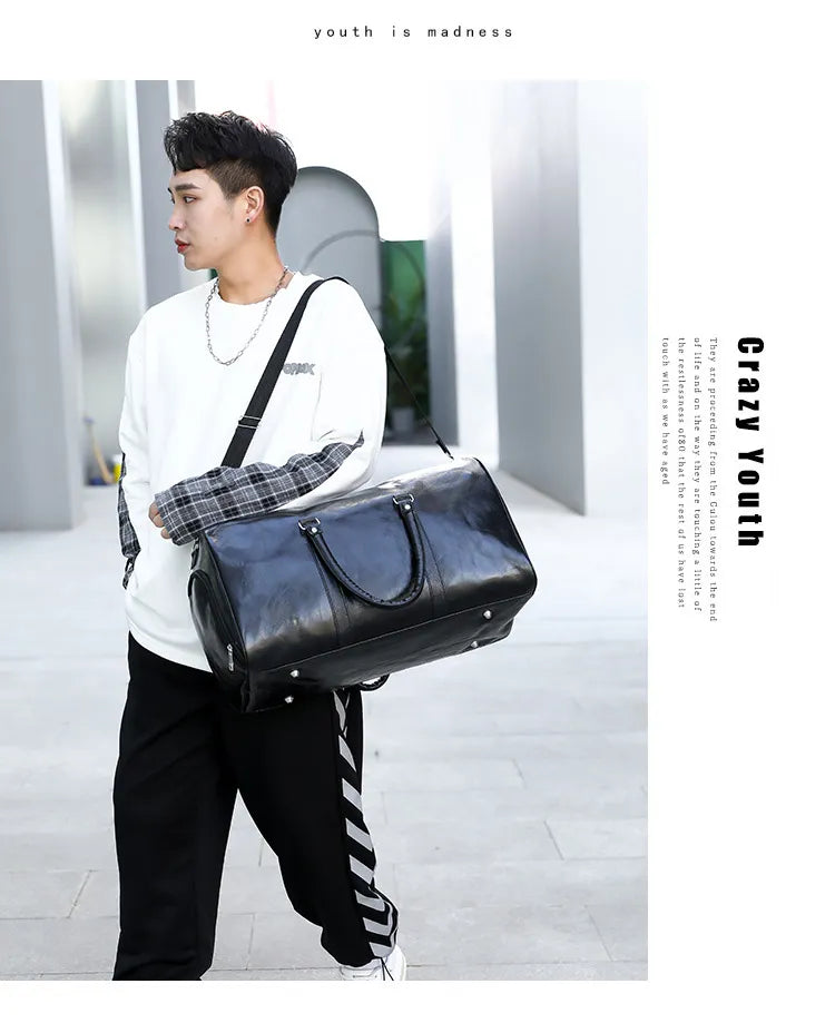 High Capacity Travel Bag Luggage  Suitcase Soft Leather