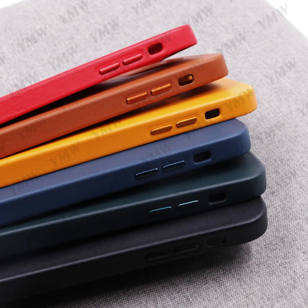Leather Luxury Business Cow Magnet Phone Cases