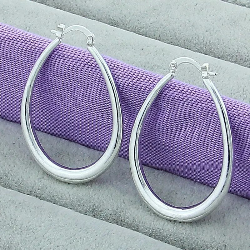 Sterling Silver Circle Round Hoop Earring