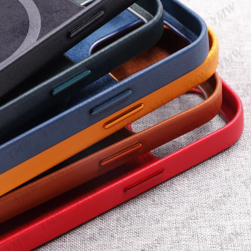 Leather Luxury Business Cow Magnet Phone Cases