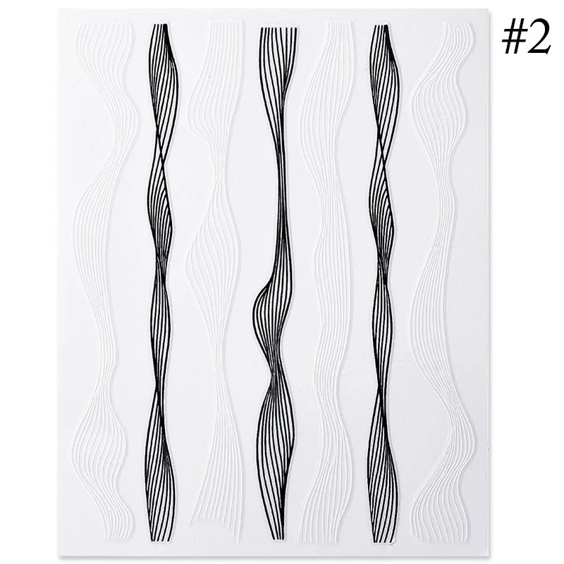 Papers Stripe 3D Nail Sticker