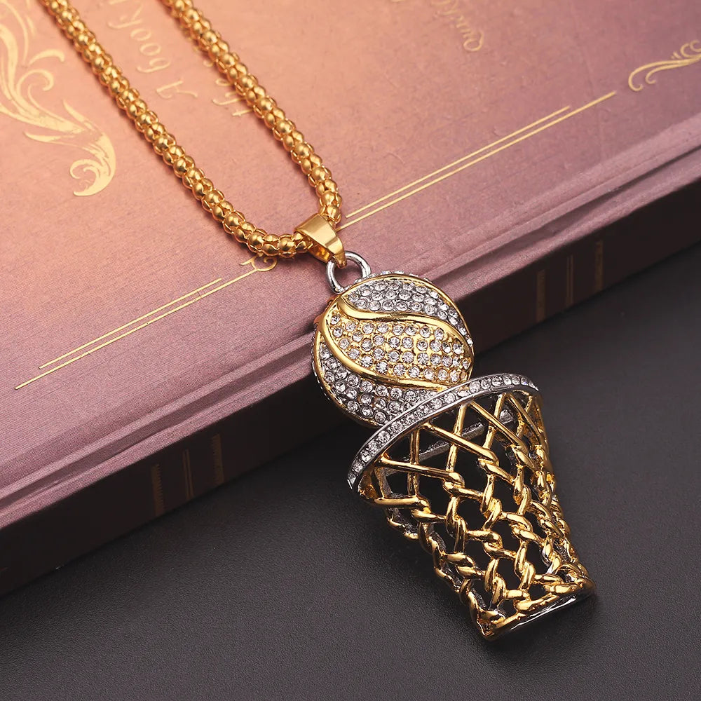 Exaggerated Punk Basketball Pendant Necklaces