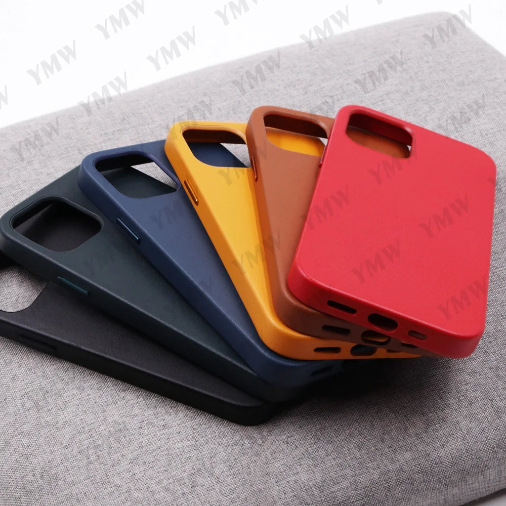 Leather Luxury Business Cow Magnet Phone Cases