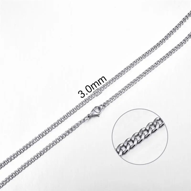 Collar de cadena de cuerda de acero inoxidable