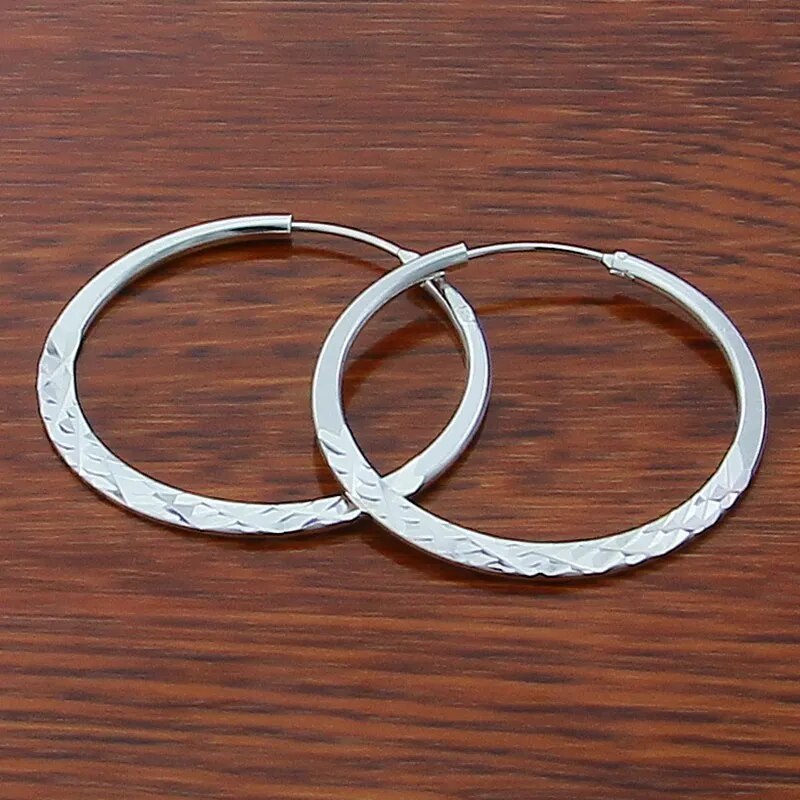 Sterling Silver Circle Round Hoop Earring