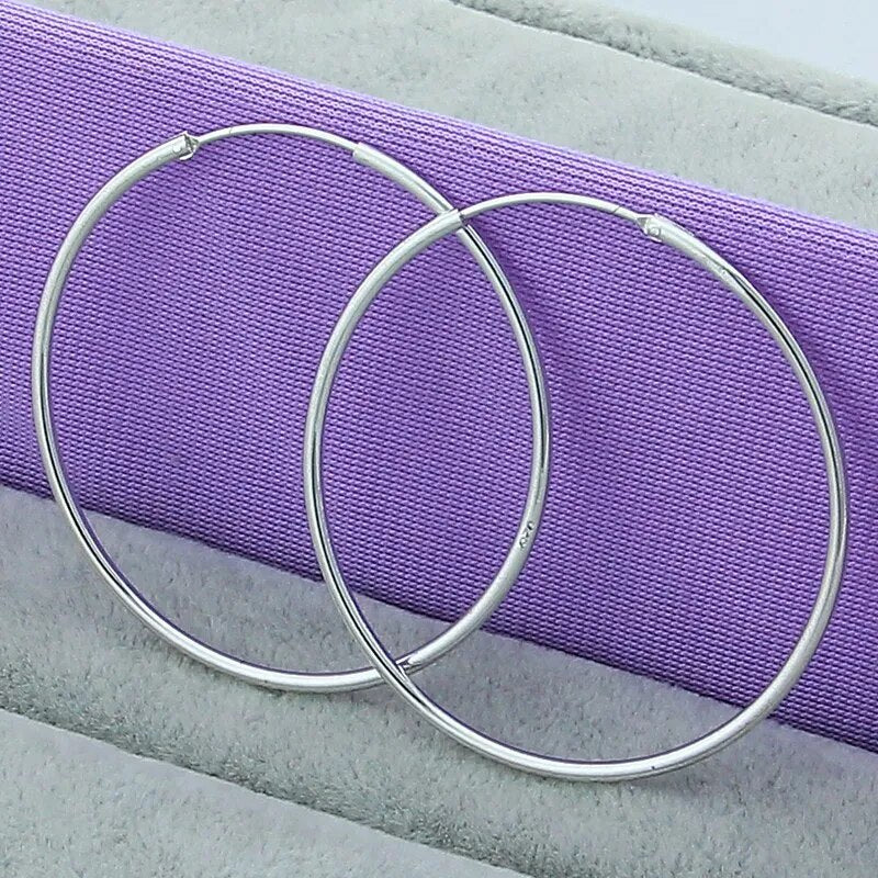 Sterling Silver Circle Round Hoop Earring
