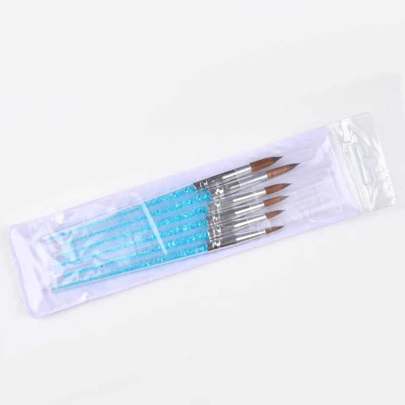 6 unids/set cepillo de uñas de pelo de nailon