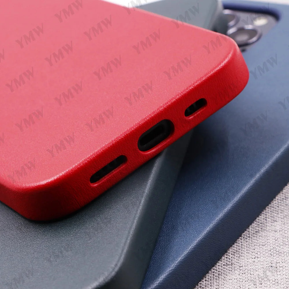 Leather Luxury Business Cow Magnet Phone Cases