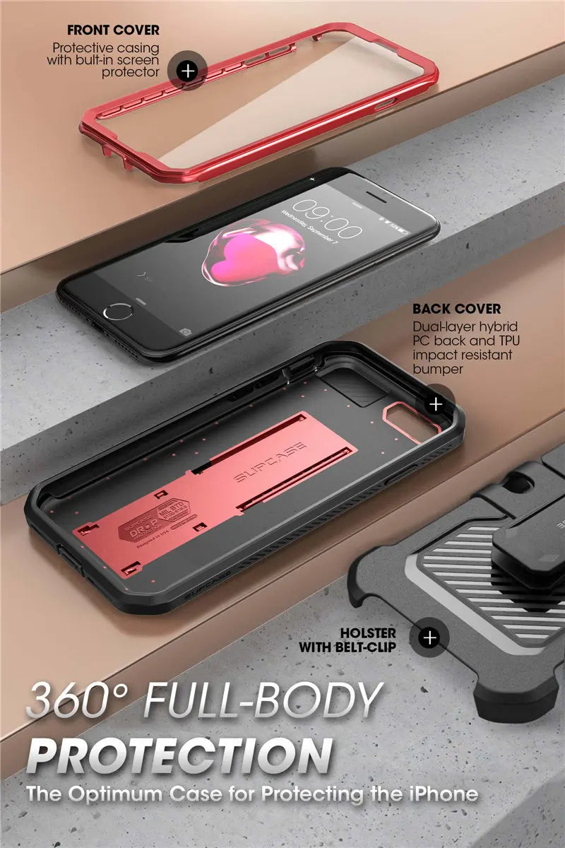 Built-in Screen Protector Holster Cover Case