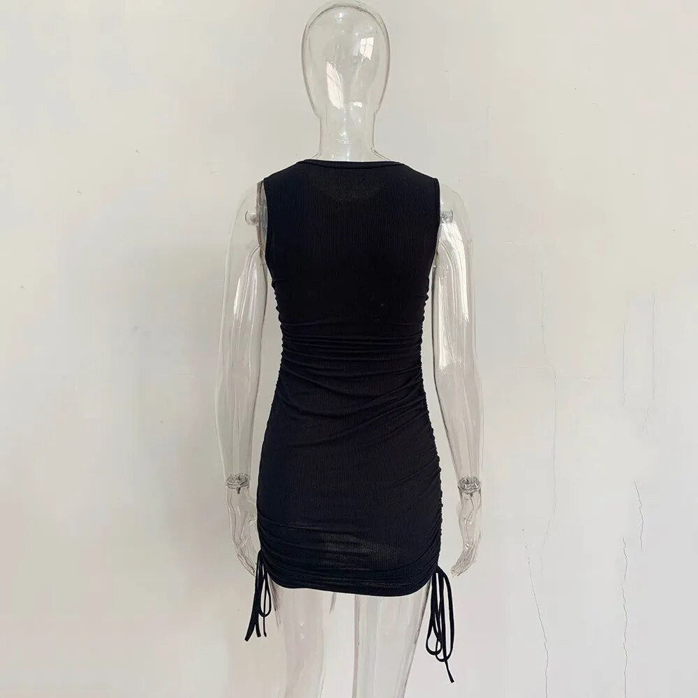 Lace Up Mini Dress