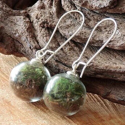 2 pares aretes con forma de globo y semilla de diente de león