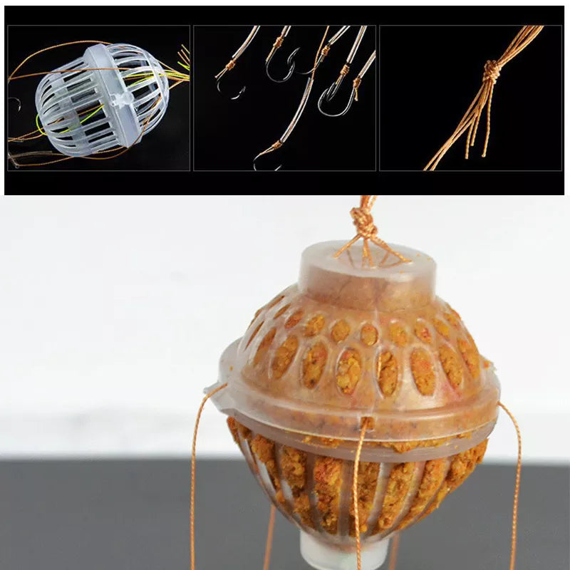 Outdoor Fishing Hook Set with Bait Feeder