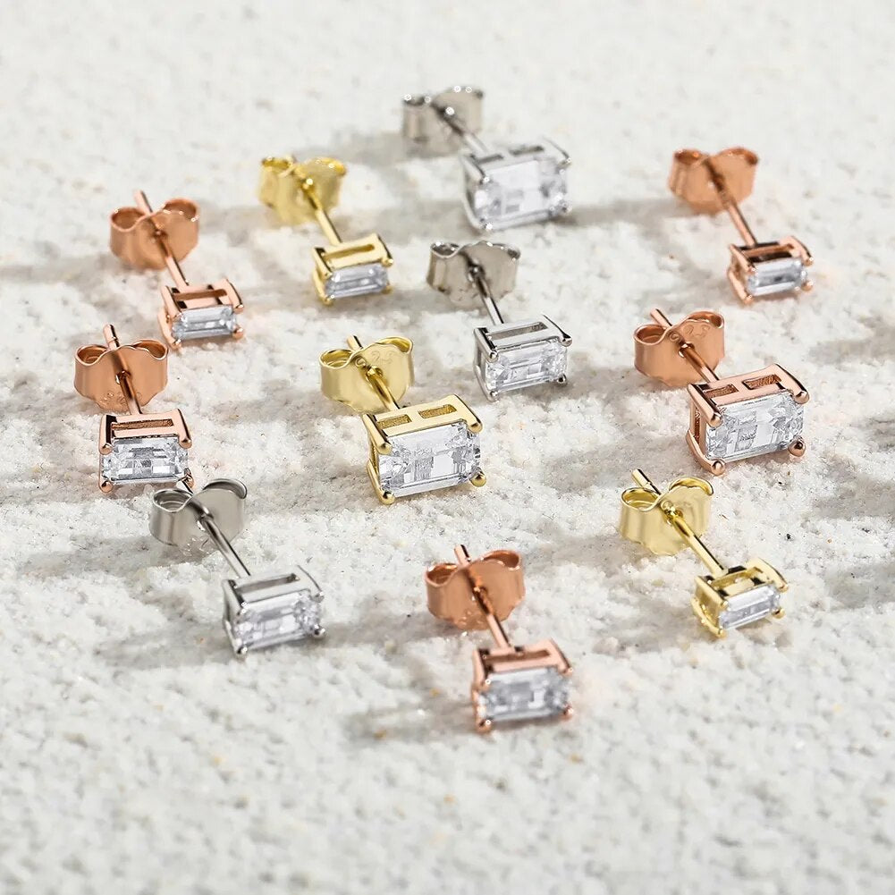 2-4mm Baguette Earrings