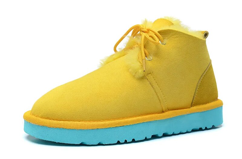 Sheepskin Leather Natural Fur Snow Boots
