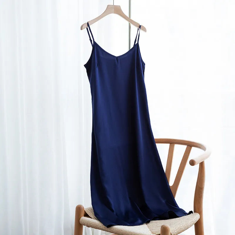 Summer Spaghetti Satin Long Dress