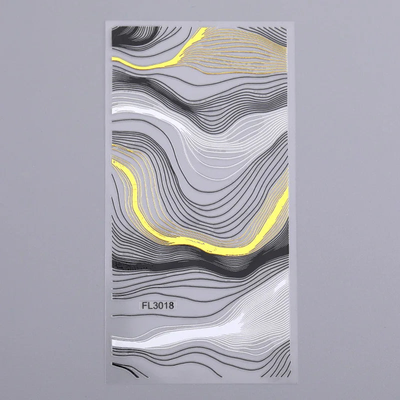 Papers Stripe 3D Nail Sticker