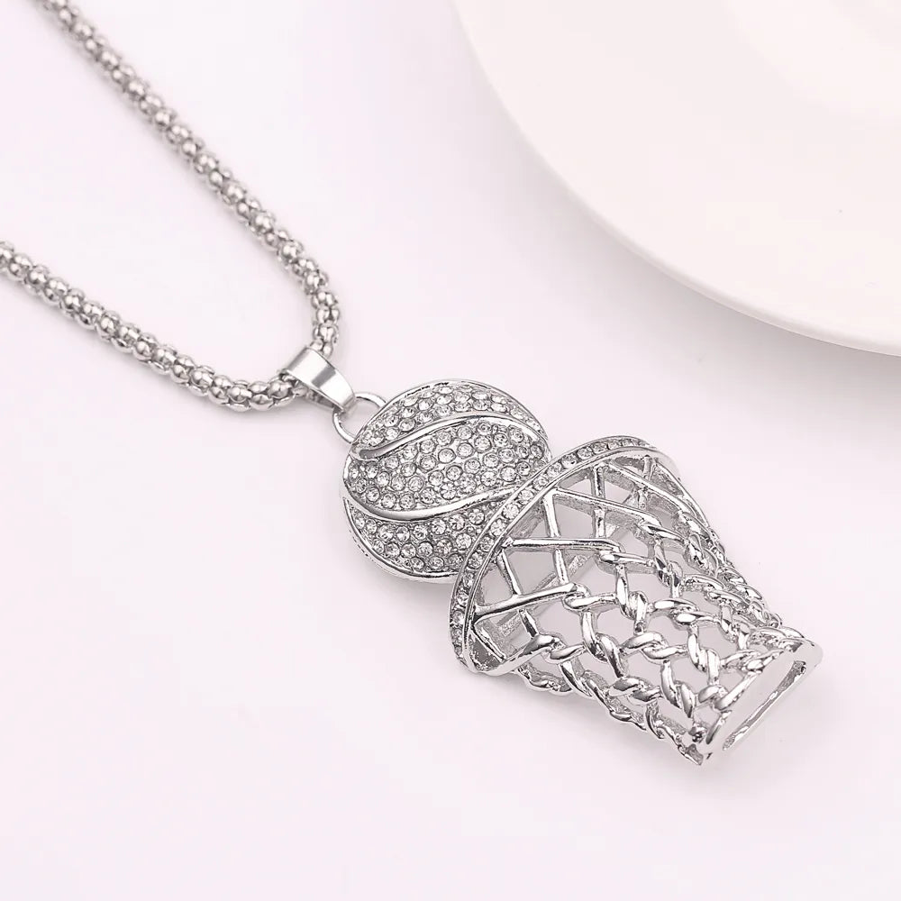 Exaggerated Punk Basketball Pendant Necklaces
