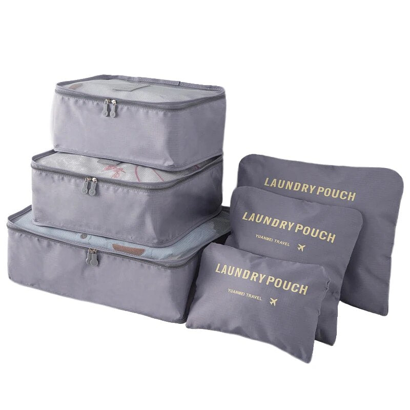 6pcs/Set Travel Organizer Laundry Bag Storage Case