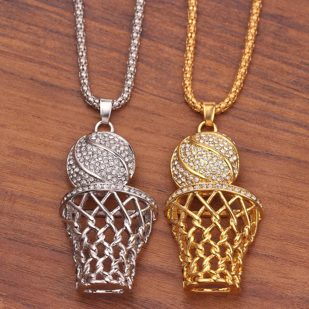 Exaggerated Punk Basketball Pendant Necklaces