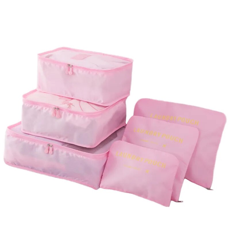 6pcs/Set Travel Organizer Laundry Bag Storage Case