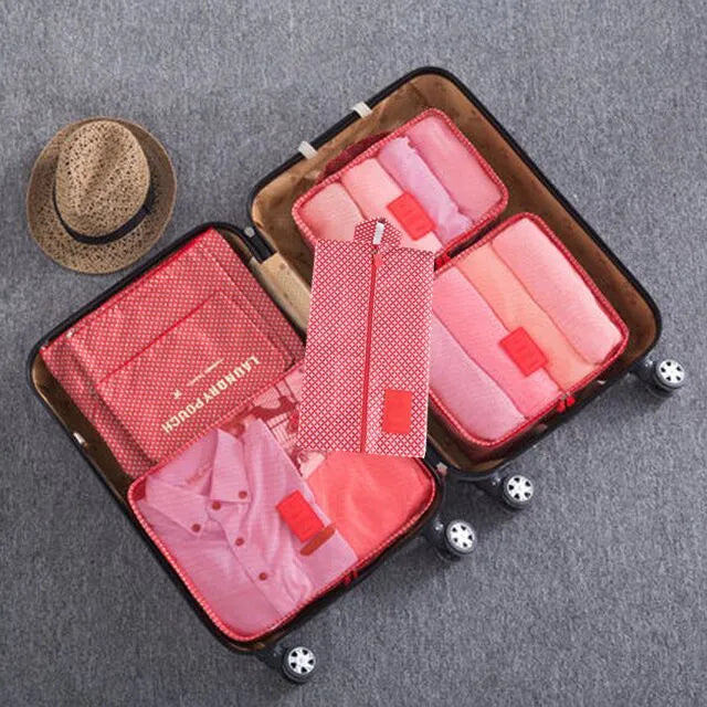 7Pcs/set Trip Luggage Clothes Finishing Kit