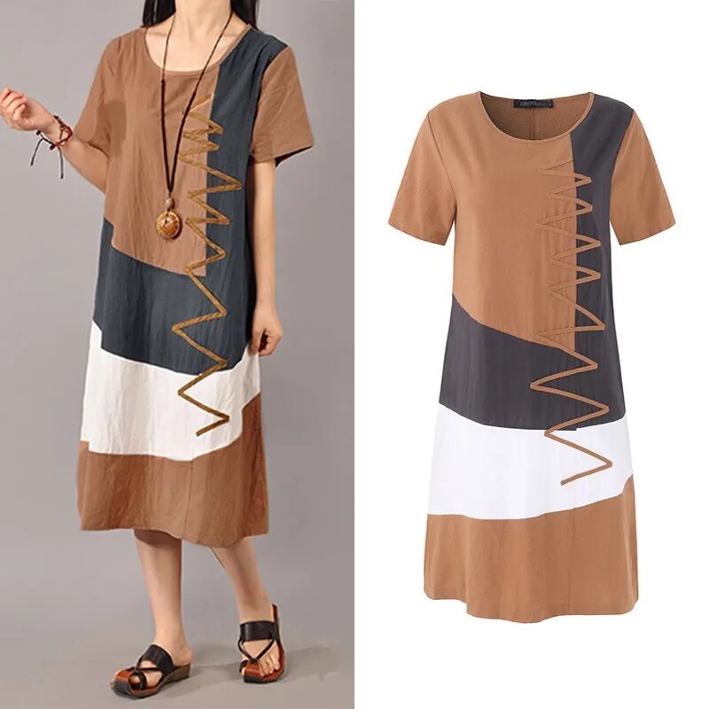 Patchwork Sundress Summer Maxi Dress