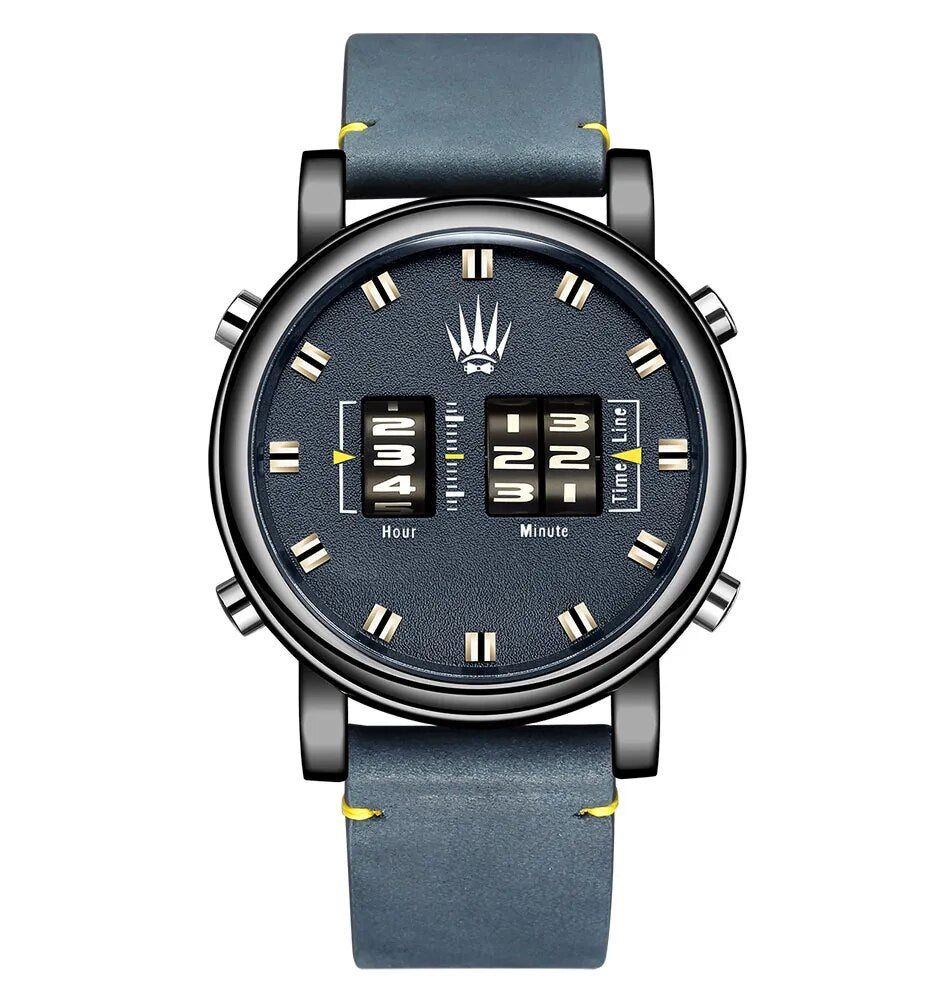 Digital Roller Numbers Quartz Watch