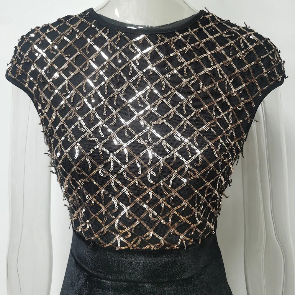 Sequin Office Summer Dress