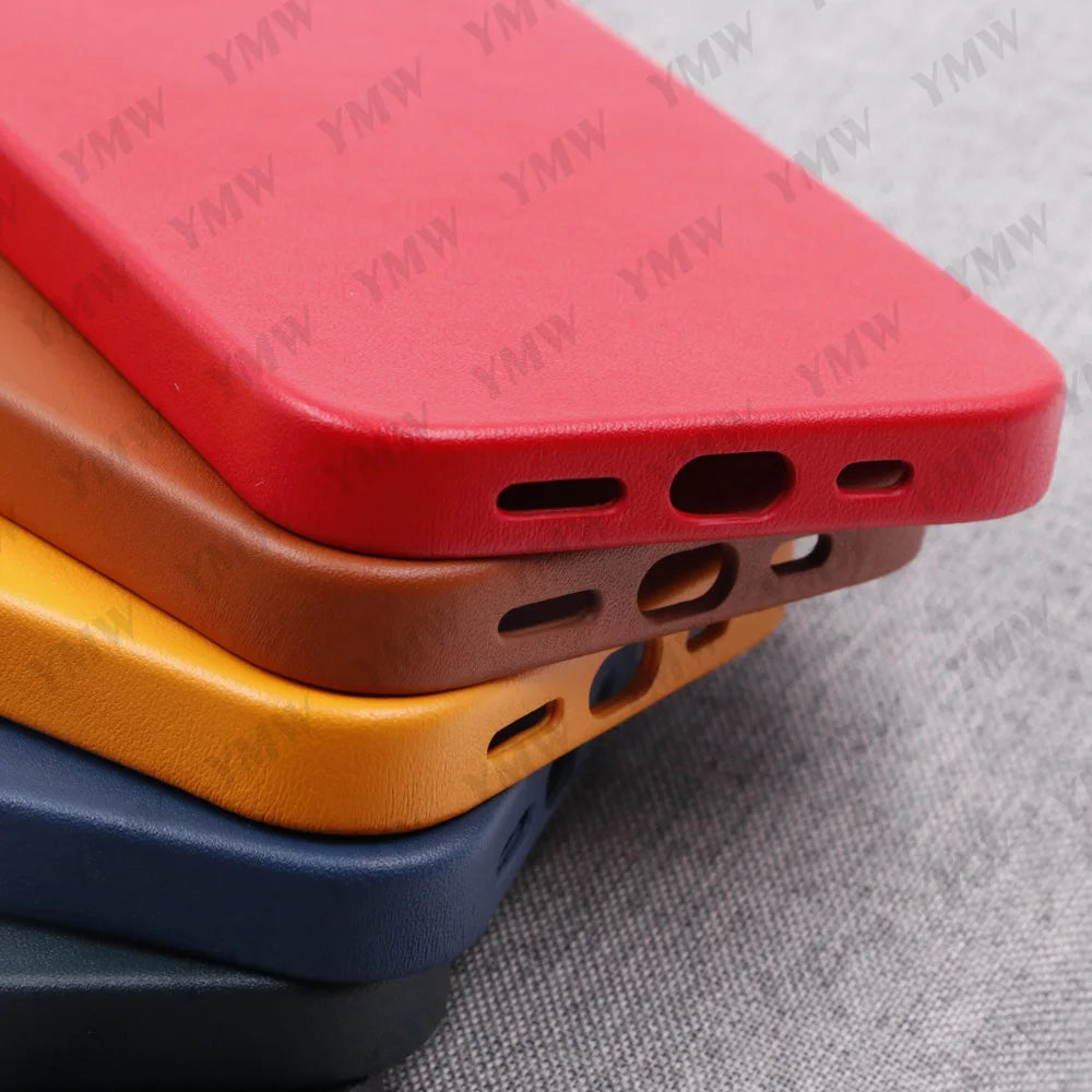 Leather Luxury Business Cow Magnet Phone Cases