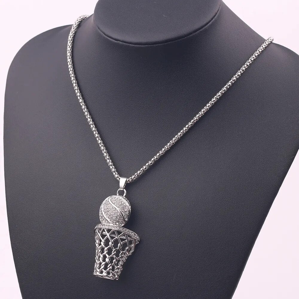 Exaggerated Punk Basketball Pendant Necklaces