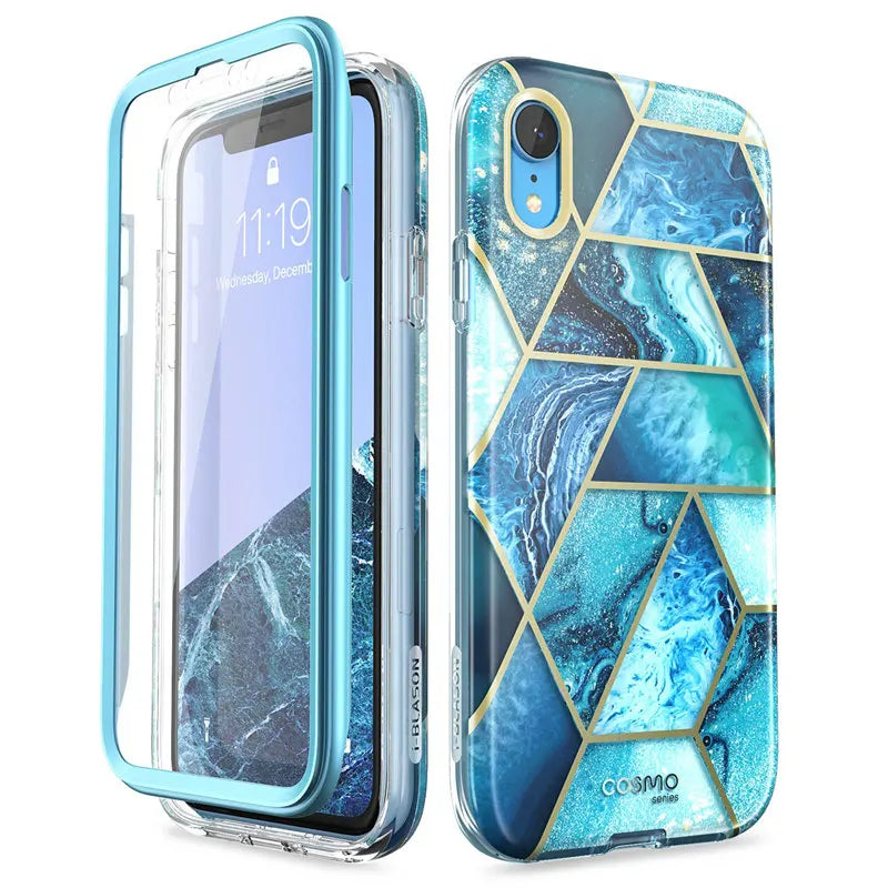 Estuche protector de mármol con brillo de cuerpo completo de 6.1"