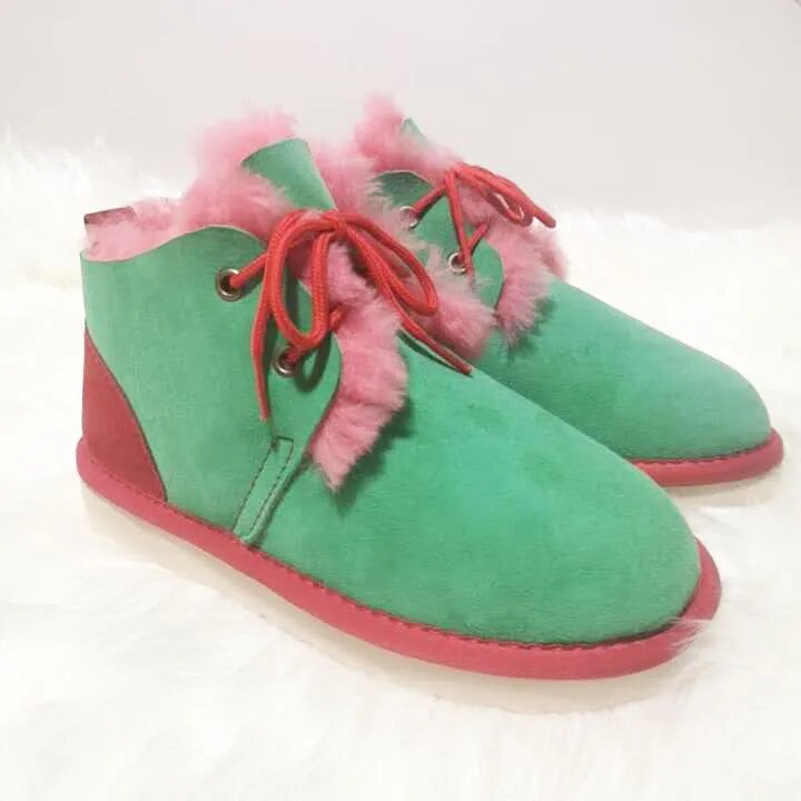 Sheepskin Leather Natural Fur Snow Boots