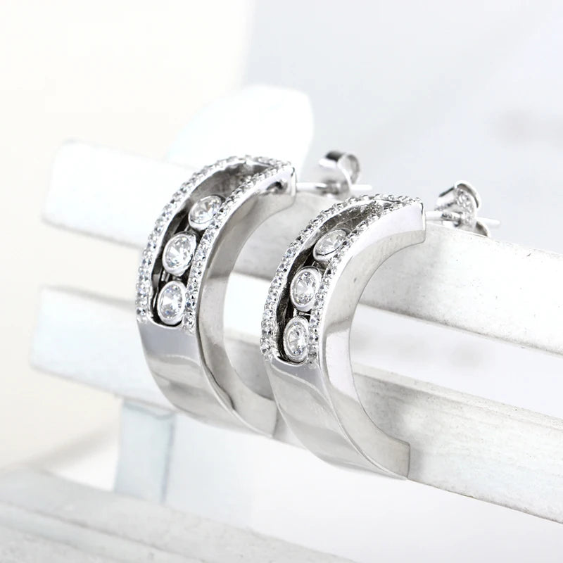 Auténtica joyería de pendientes de plata de ley 925.