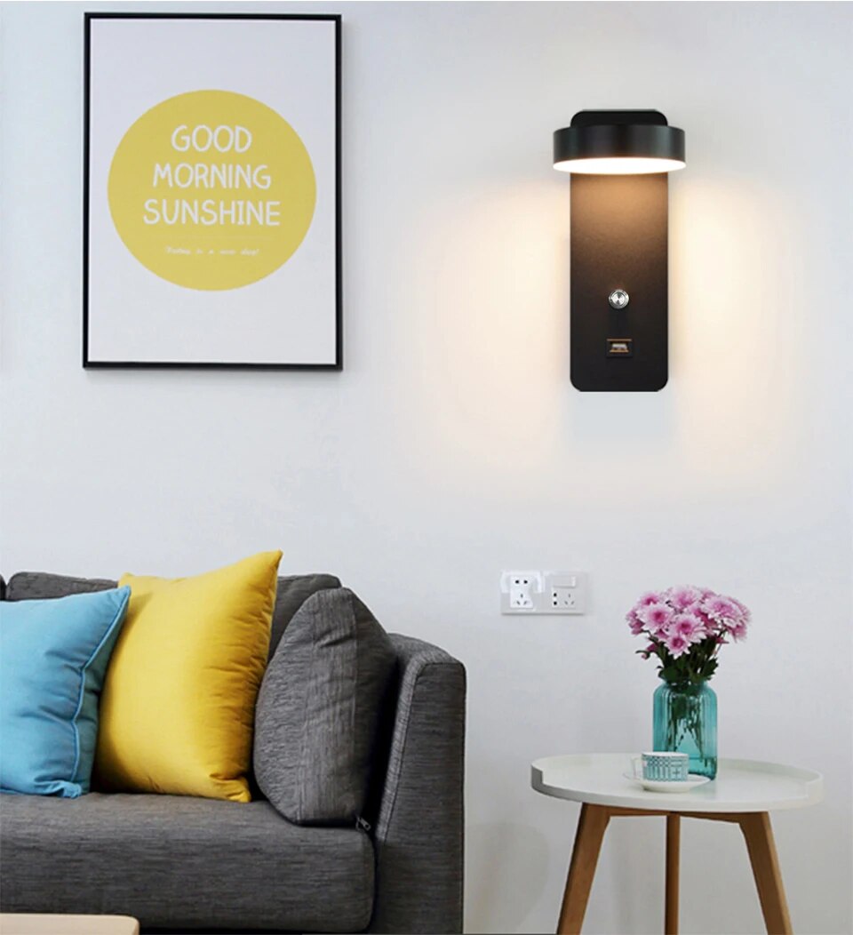 9W White/Black Modern Lighting  Stair Lighting