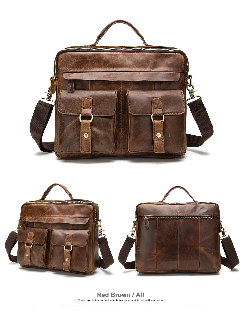 Leder-Aktentasche, Büro-Laptop-Handtasche