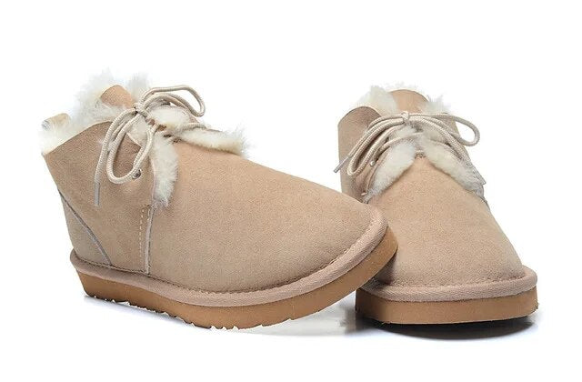 Sheepskin Leather Natural Fur Snow Boots