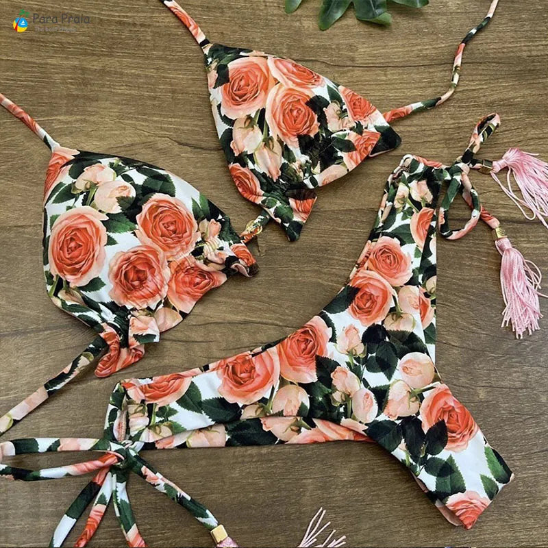 Mini Halter Bathing Brazilian Swimsuit Thong Bikini Set
