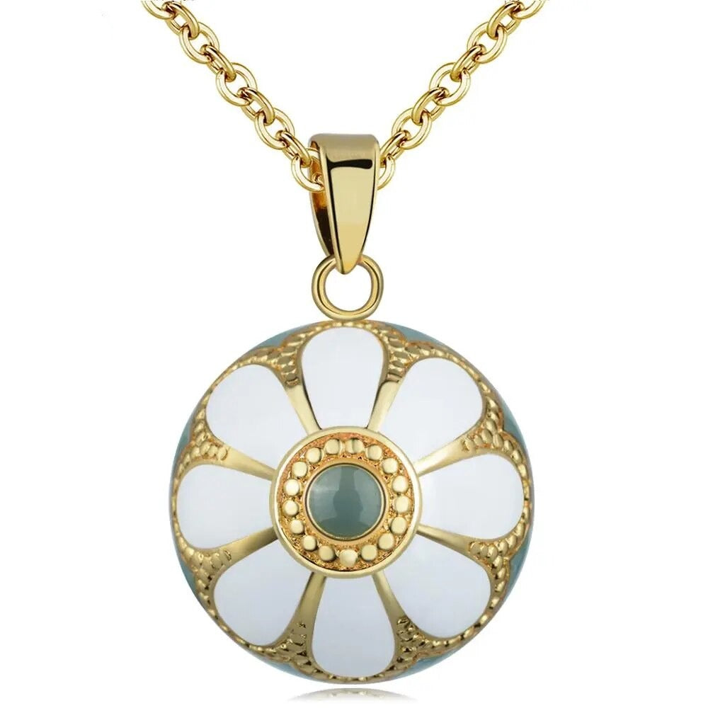Flower Bell Ball Pendant Harmony Necklace