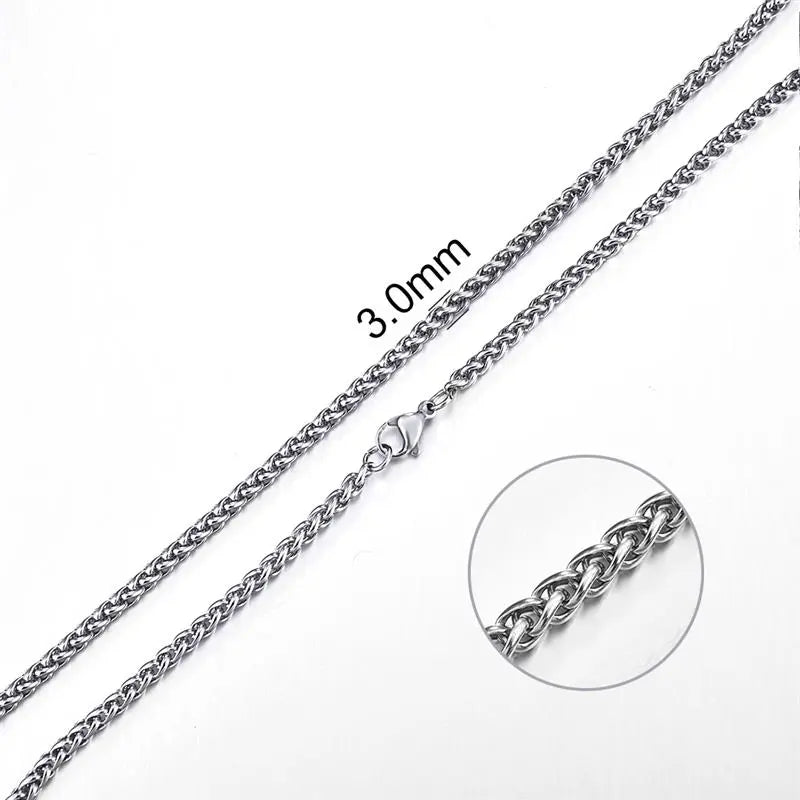 Collar de cadena de cuerda de acero inoxidable
