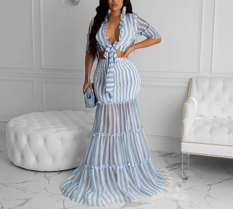 Summer Strapless Two-piece Dress