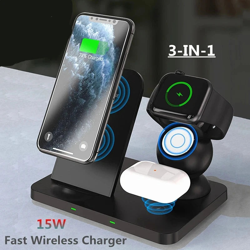 Drahtloser Ladeständer 3 in 1 Schnellladung für Apple