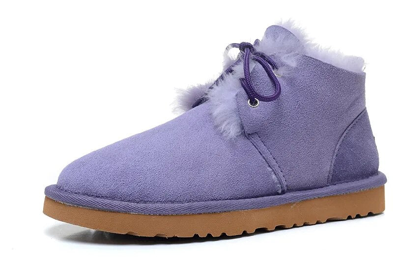 Sheepskin Leather Natural Fur Snow Boots